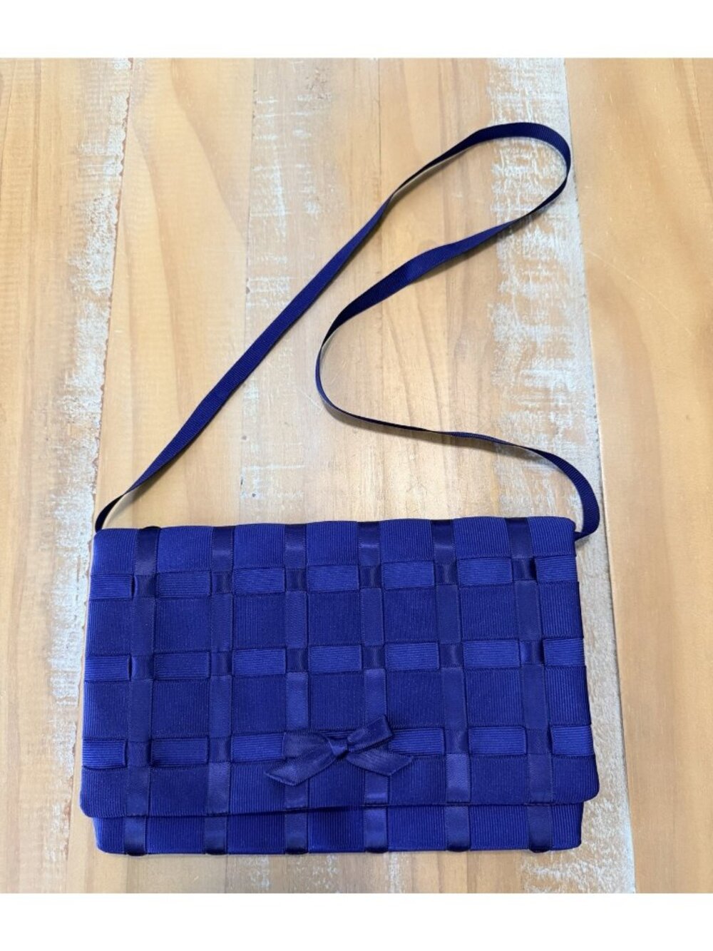Briar Patch Ribbon Purse Navy Colored Ribbon Woven Evening Bag Preppy